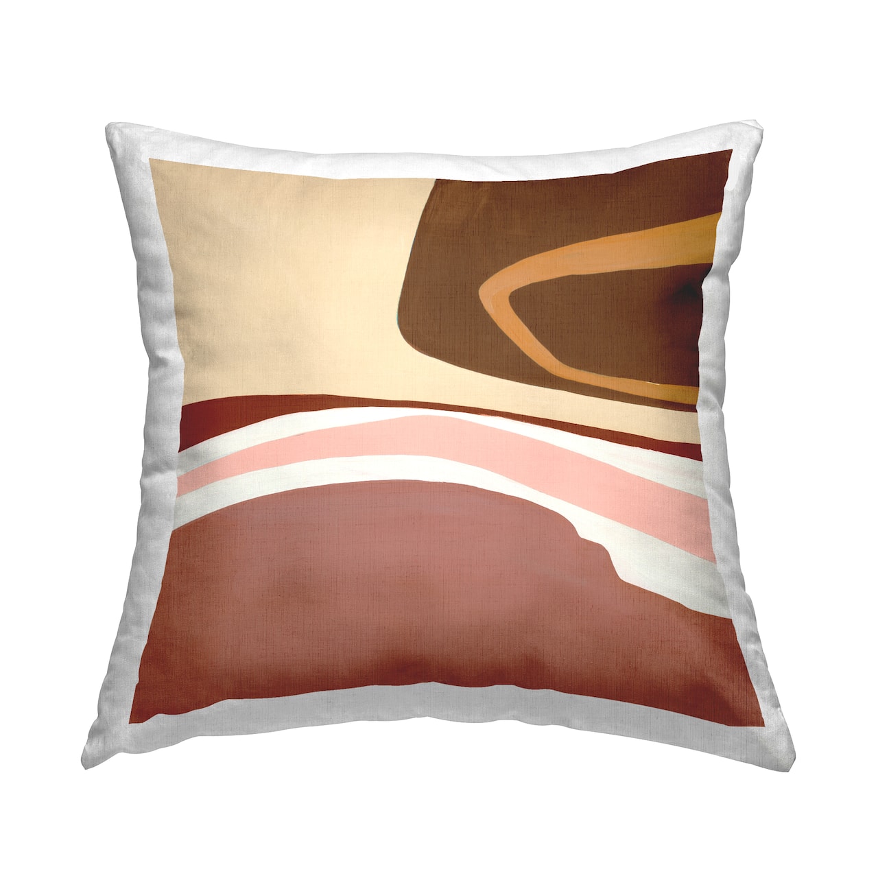 Stupell Industries Terracotta Abstract Landscape Fluid Shape Composition Throw Pillow 18" x 18"